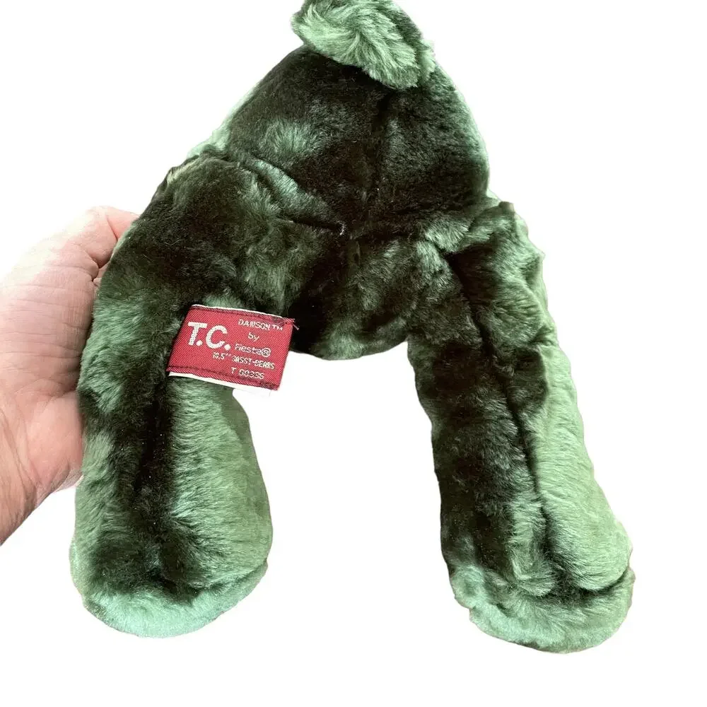 Green Bear Plush TC Dawson by Fiesta Sassy Stuffed Toy Dark Green Toy